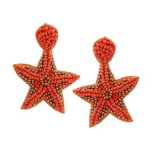 COPY - Lily Posh Coral Starfish Earring, Seed Bead Earring, Marine Life
